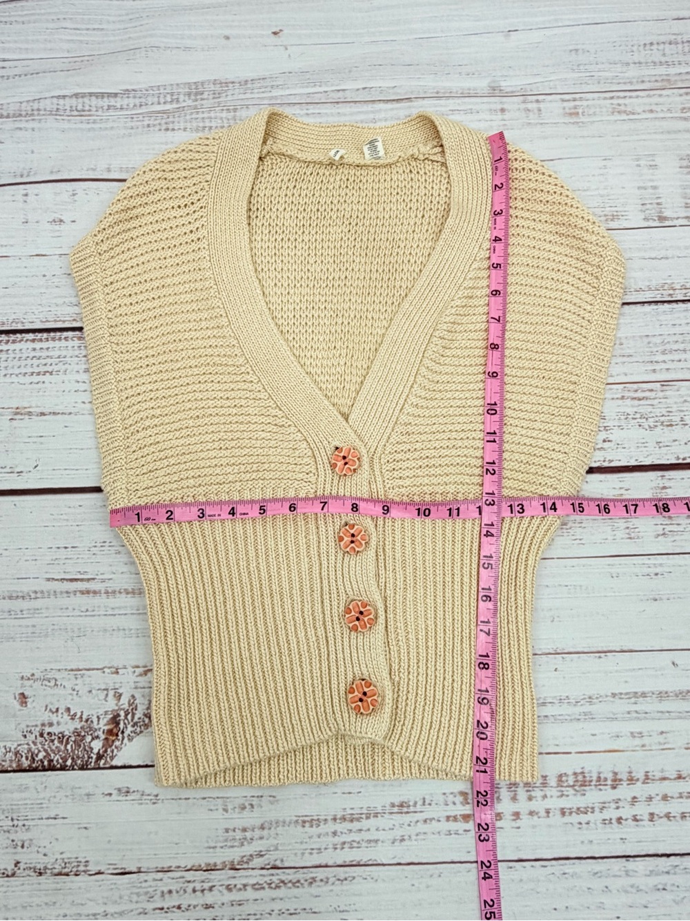 Anthropologie Moth Size Medium Dark Cream Sleeveless Knit Sweater Vest - Picture 7 of 9